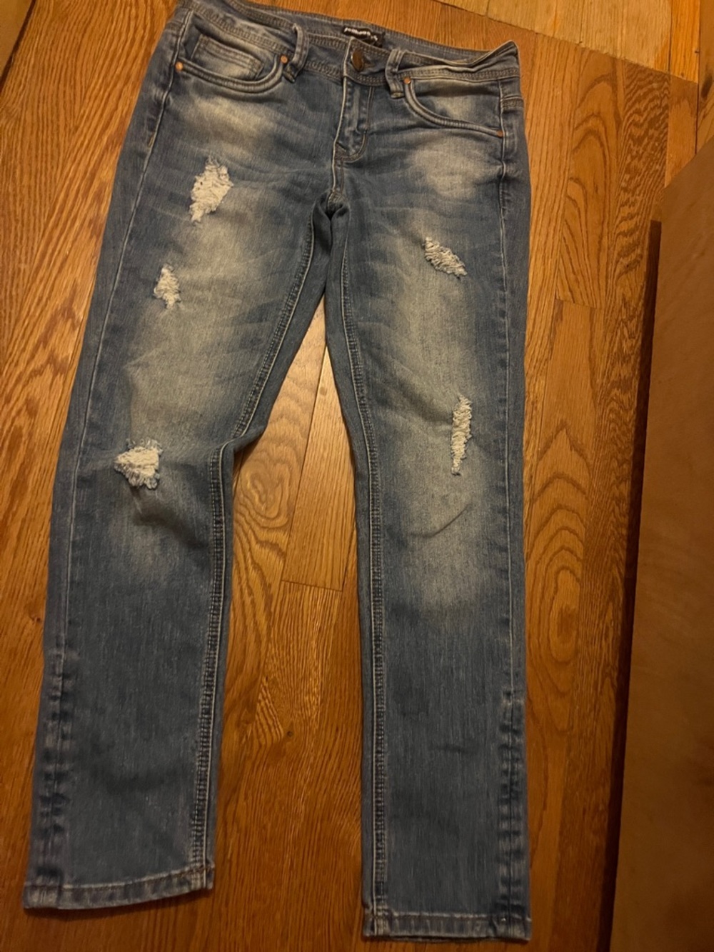 Dollhouse Light Blue Distressed Skinny Jeans